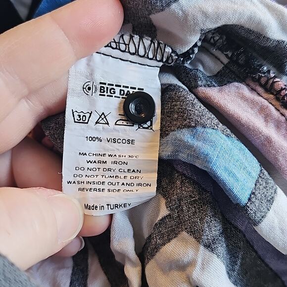 Big Dart Women's Colorful Retro Pop Art Print Button Up Long Sleeve Sz M/L - Picture 12 of 12